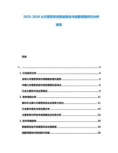 2025-2030火災報警系統智能聯動與疏散預案研究分析報告