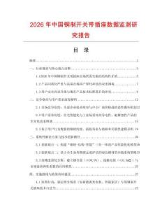 2026年中國銅制開關帶插座數據監測研究報告