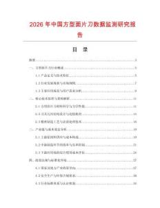 2026年中國方型面片刀數據監測研究報告