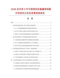 2026及未來(lái)5年中國(guó)塔機(jī)起重量限制器市場(chǎng)現(xiàn)狀分析及前景預(yù)測(cè)報(bào)告