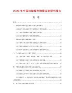 2026年中國熱熔焊劑數據監測研究報告