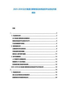 2025-2030長三角港口群智慧化協(xié)同運(yùn)控平臺優(yōu)化升級規(guī)劃