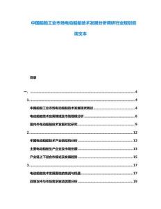 中國船舶工業(yè)市場電動船舶技術發(fā)展分析調(diào)研行業(yè)規(guī)劃咨詢文本