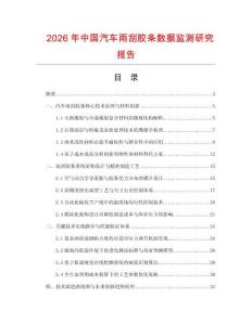 2026年中國汽車雨刮膠條數據監測研究報告