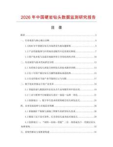 2026年中國硬巖鉆頭數據監測研究報告