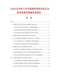 2026及未來(lái)5年中國(guó)超聲波熱合機(jī)行業(yè)投資前景及策略咨詢(xún)報(bào)告