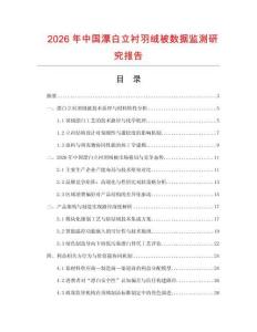 2026年中國漂白立襯羽絨被數據監測研究報告