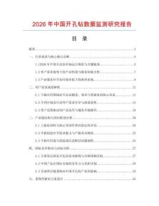 2026年中國(guó)開孔鉆數(shù)據(jù)監(jiān)測(cè)研究報(bào)告