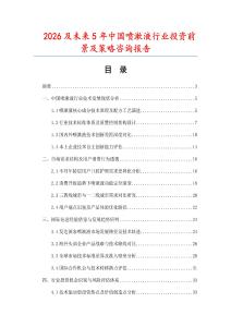 2026及未來5年中國噴漱液行業(yè)投資前景及策略咨詢報告