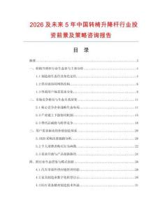 2026及未來5年中國轉(zhuǎn)椅升降桿行業(yè)投資前景及策略咨詢報告