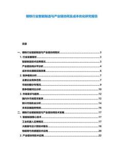 鋼鐵行業(yè)智能制造與產(chǎn)業(yè)鏈協(xié)同及成本優(yōu)化研究報告