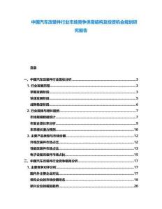 中國汽車改裝件行業(yè)市場競爭供需結(jié)構(gòu)及投資機(jī)會規(guī)劃研究報(bào)告