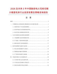 2026及未來(lái)5年中國(guó)數(shù)控電火花線切割大錐度機(jī)床行業(yè)投資前景及策略咨詢報(bào)告
