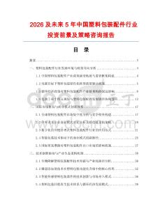 2026及未來5年中國塑料包裝配件行業(yè)投資前景及策略咨詢報告