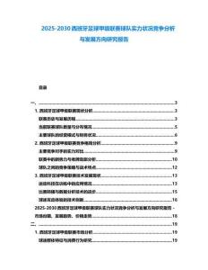 2025-2030西班牙足球甲級聯(lián)賽球隊(duì)實(shí)力狀況競爭分析與發(fā)展方向研究報告