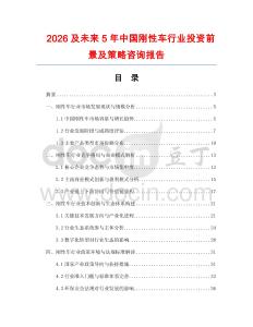 2026及未來5年中國剛性車行業投資前景及策略咨詢報告