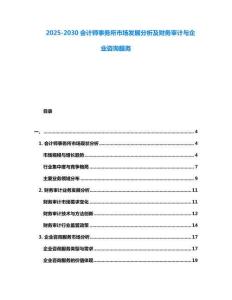 2025-2030會計師事務所市場發展分析及財務審計與企業咨詢服務