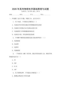 2026年高考物理電學基礎原理與試題