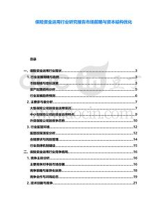 保險資金運用行業(yè)研究報告市場前瞻與資本結(jié)構(gòu)優(yōu)化