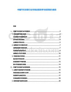 中國汽車改裝行業市場運營效率與投資潛力報告