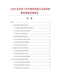 2026及未來5年中國轉(zhuǎn)角盤行業(yè)投資前景及策略咨詢報(bào)告