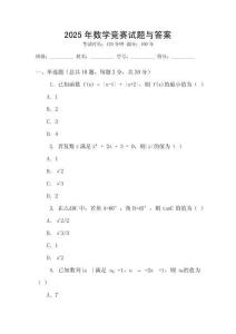 2025年數學競賽試題與答案