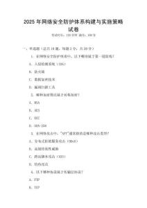 2025年網(wǎng)絡(luò)安全防護(hù)體系構(gòu)建與實施策略試卷