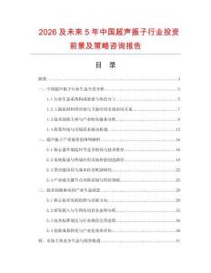 2026及未來5年中國超聲振子行業投資前景及策略咨詢報告