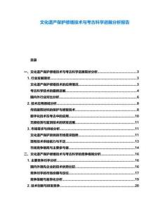 文化遺產保護修繕技術與考古科學進展分析報告