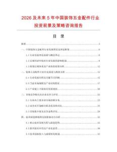 2026及未來5年中國裝飾五金配件行業(yè)投資前景及策略咨詢報(bào)告