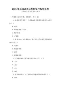 2025年新編計算機基礎操作指導試卷