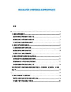 煤炭清潔利用與低碳發展及能源轉型研究報告