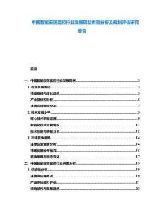 中國智能安防監控行業發展現狀供需分析及規劃評估研究報告