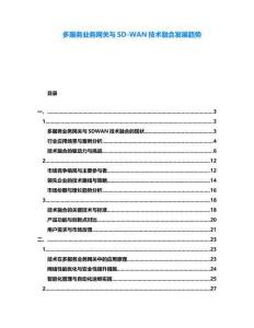 多服務(wù)業(yè)務(wù)網(wǎng)關(guān)與SD-WAN技術(shù)融合發(fā)展趨勢
