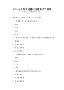 2025年電氣工程基礎理論考試及答案