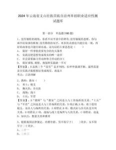 2024年云南省文山壯族苗族自治州單招職業(yè)適應(yīng)性測試題庫及完整答案詳解1套
