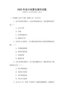 2025年會計電算化操作試題