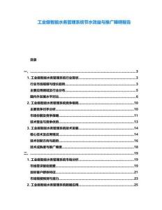 工業級智能水務管理系統節水效益與推廣障礙報告