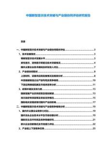 中國新型顯示技術突破與產業鏈協同評估研究報告