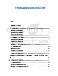 元宇宙概念發展現狀與底層技術支撐分析報告