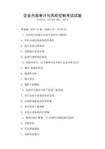 企業內部審計與風險控制考試試題