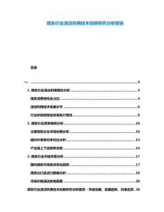 煤炭行業(yè)清潔利用技術創(chuàng)新研究分析報告