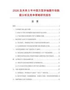 2026及未來5年中國方型多軸器市場數(shù)據(jù)分析及競爭策略研究報告