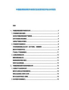 中國船用集裝箱市場現(xiàn)狀及投資風(fēng)險評估分析報告