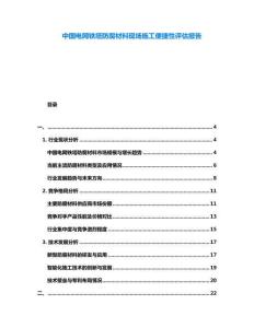 中國電網(wǎng)鐵塔防腐材料現(xiàn)場施工便捷性評估報告