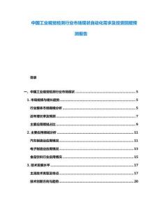 中國工業視覺檢測行業市場現狀自動化需求及投資回報預測報告