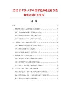 2026及未來5年中國智能多路巡檢儀表數據監測研究報告