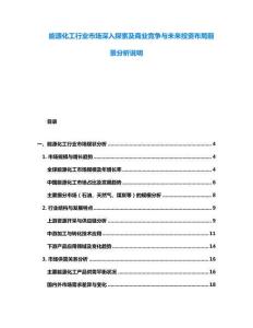 能源化工行業(yè)市場(chǎng)深入探索及商業(yè)競(jìng)爭(zhēng)與未來(lái)投資布局前景分析說(shuō)明