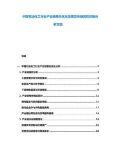 中國(guó)石油化工行業(yè)產(chǎn)業(yè)鏈整合優(yōu)化及期貨市場(chǎng)風(fēng)險(xiǎn)控制分析文檔