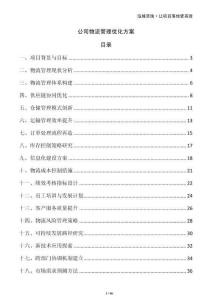 公司物流管理优化方案